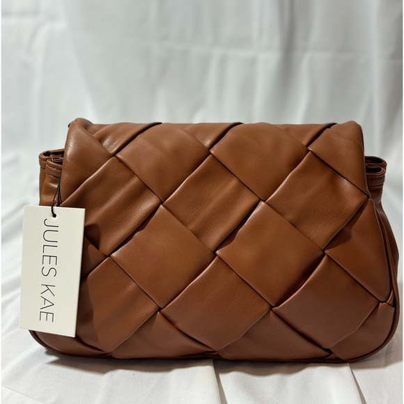 Jules Kae Lillian crossbody or clutch Purse, Butter soft Vegan leather camel - Picture 11 of 13